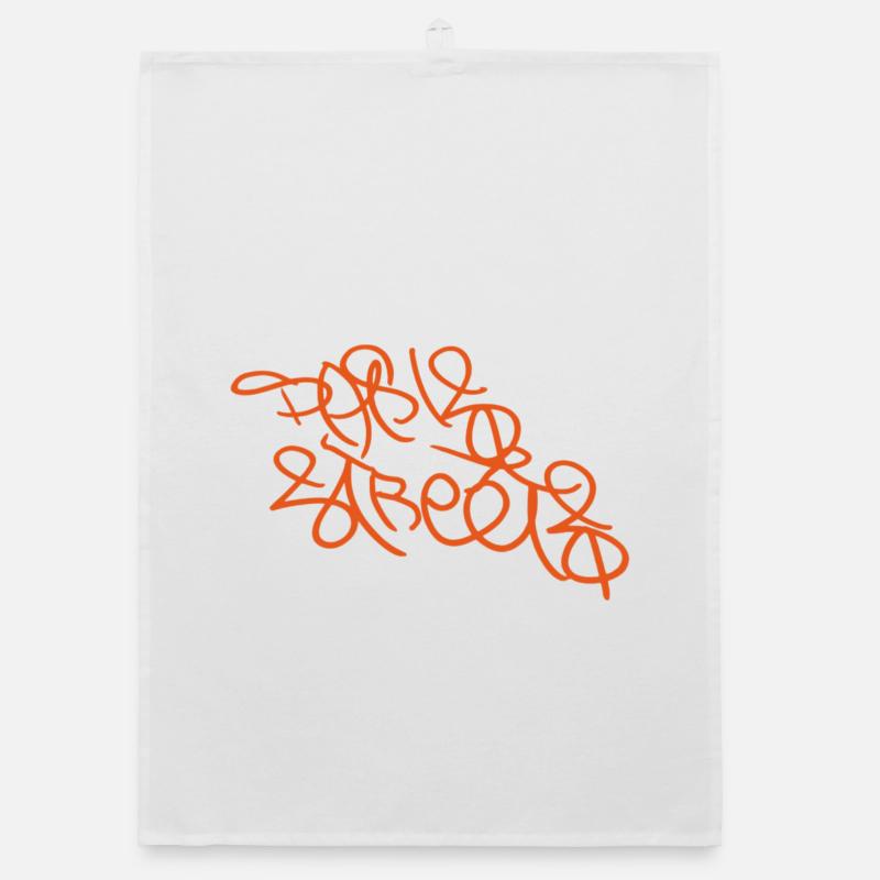 Oranges Pariser Graffiti Organic Geschirrtuch