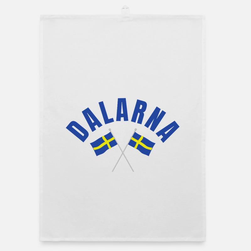 Dalarna Sweden Flags Organic dish towel