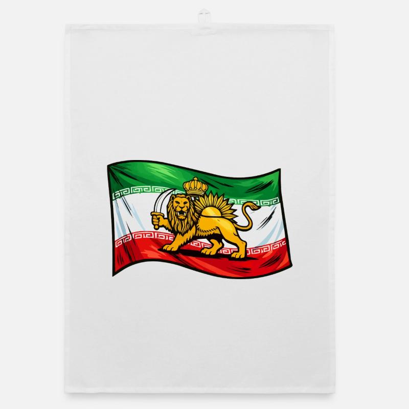 Drapeau de la Perse et de l’Iran Torchon bio