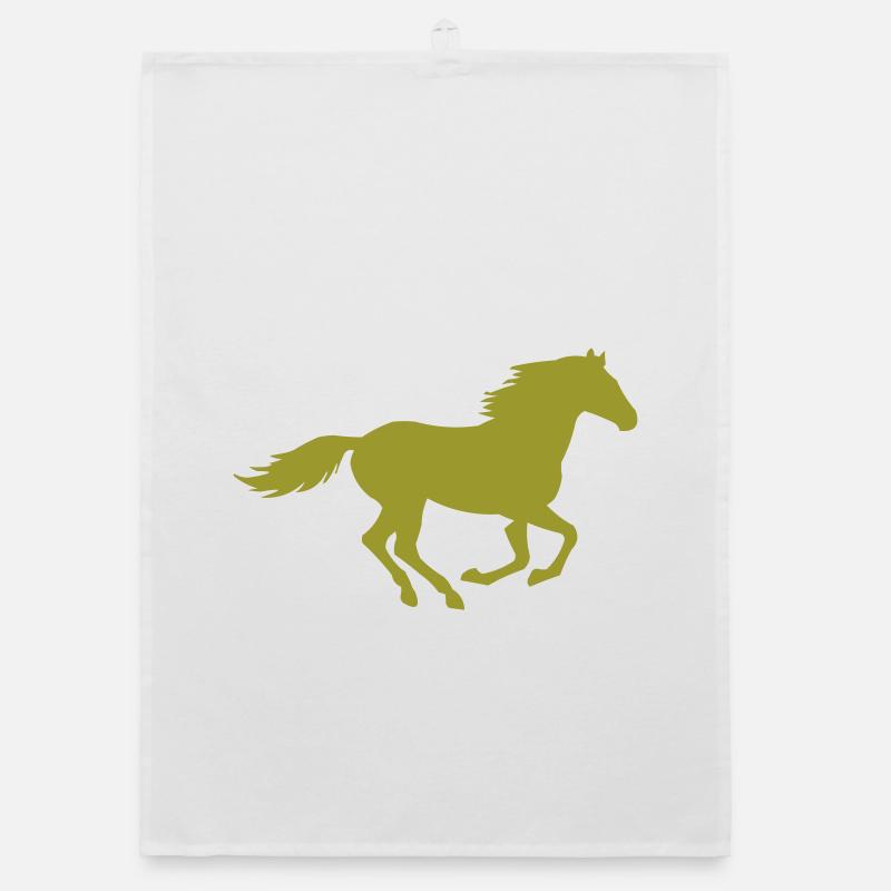 horse silhouette Organic dish towel