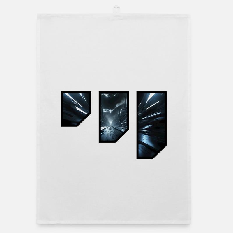 Futuristic Sci-Fi Corridor Design Organic dish towel