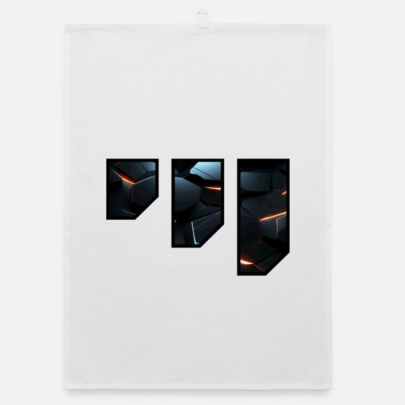 Futuristic Geometric Light Pattern Organic dish towel