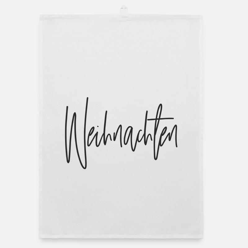 Script de Noël Lettrage à la main Torchon bio