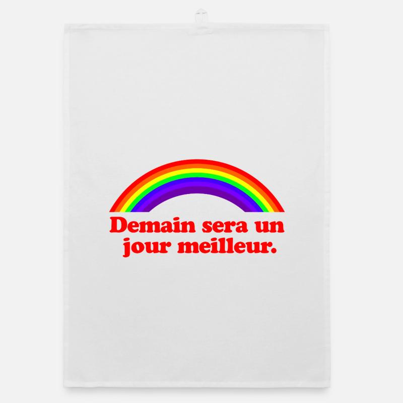 Tomorrow Will Be a Better Day - Rainbow Organic dish towel