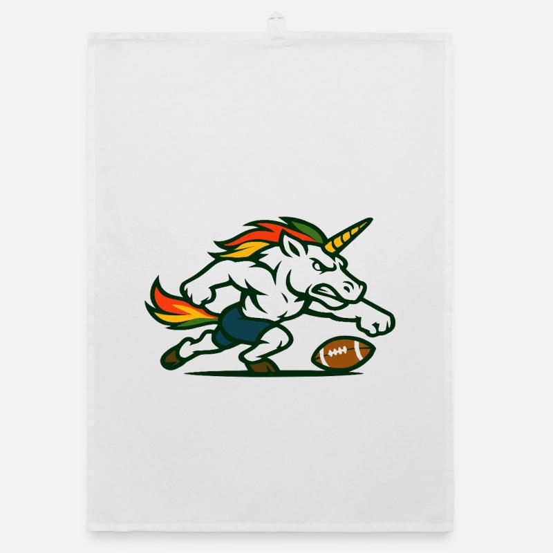 Flammen-Einhorn-Blitz Organic Geschirrtuch