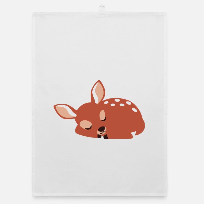Style minimaliste mignon faon endormi Torchon bio