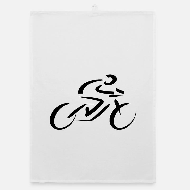 Cycliste Coureur - Torchon bio - blanc