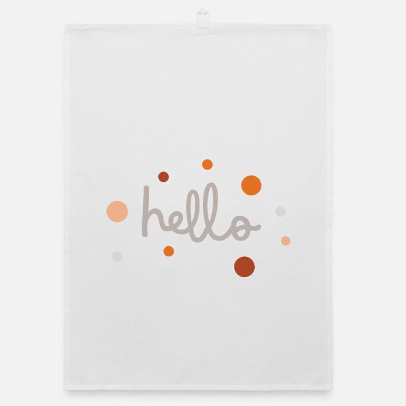 Hello Cute Minimal Typography Soft Aesthetic Desig Organic dish towel