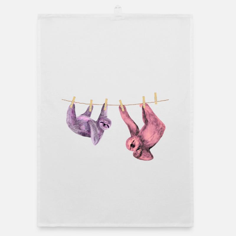 Faultier chillt  lustig Tiermotiv Geschenkidee Organic Geschirrtuch
