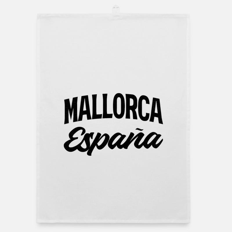 Mallorca Spain Retro Lettering Organic dish towel