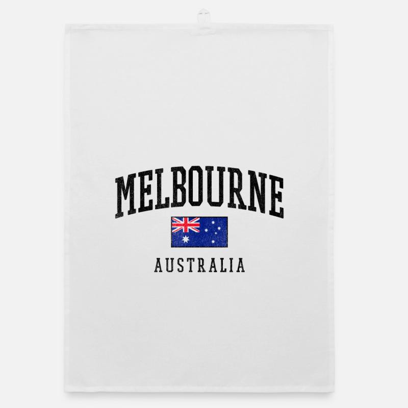 Melbourne, Australie, Conception du drapeau Torchon bio