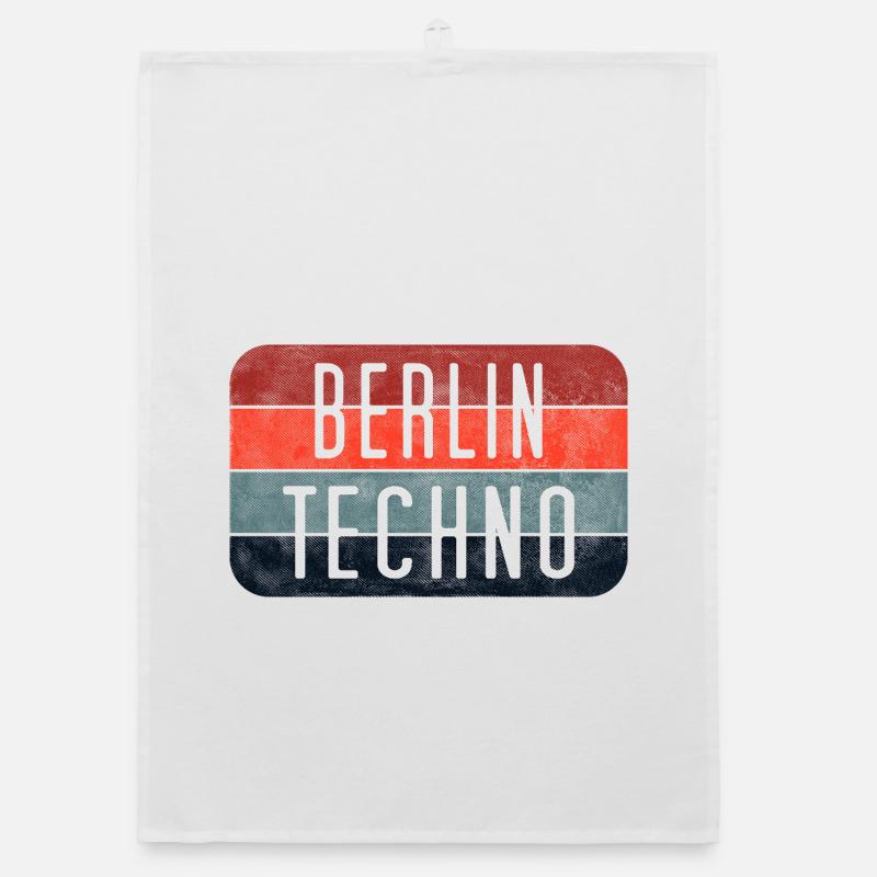 Berlin Techno Text Organic dish towel