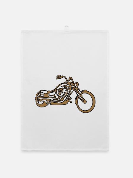 Custom – Chopper Gold Edition - Organic dish towel - white - Front