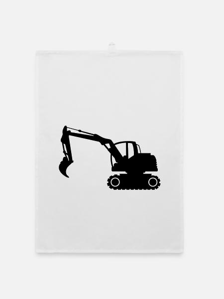 excavator - Organic dish towel - white - Front