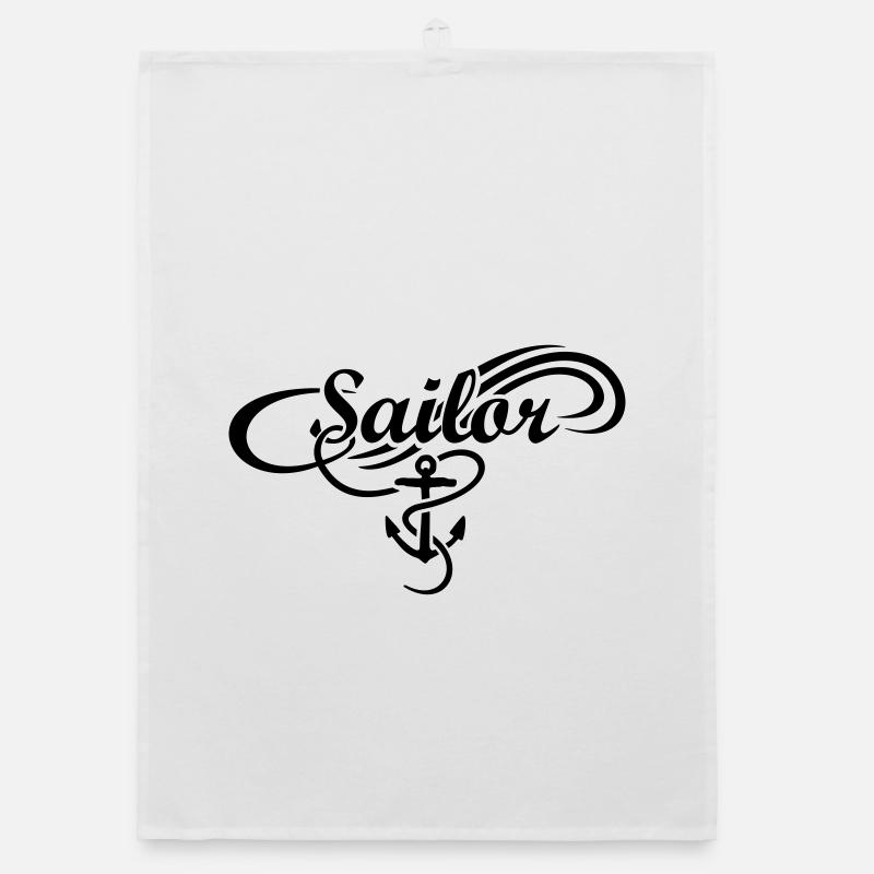 Sailor Anker Waves Segler Segel Segeln Organic Geschirrtuch