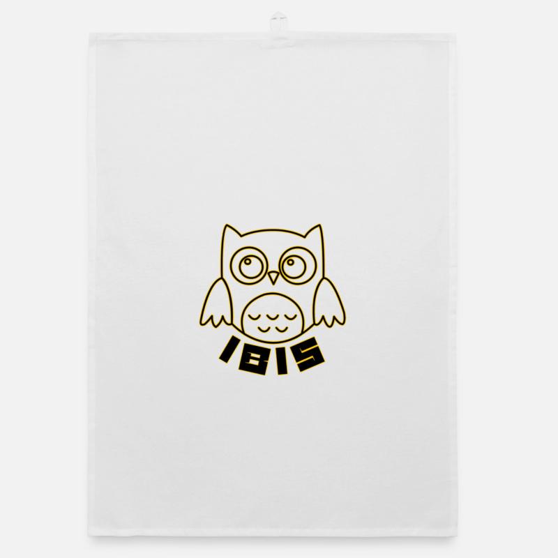 Glowing Owls IBIS Illustration Organic dish towel