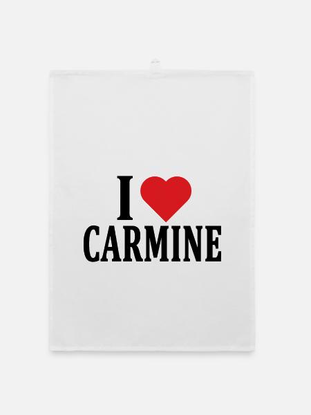 T-Shirt Ich liebe Carmine T-Shirt Geschenkidee - Organic Geschirrtuch - Weiß - Vorne