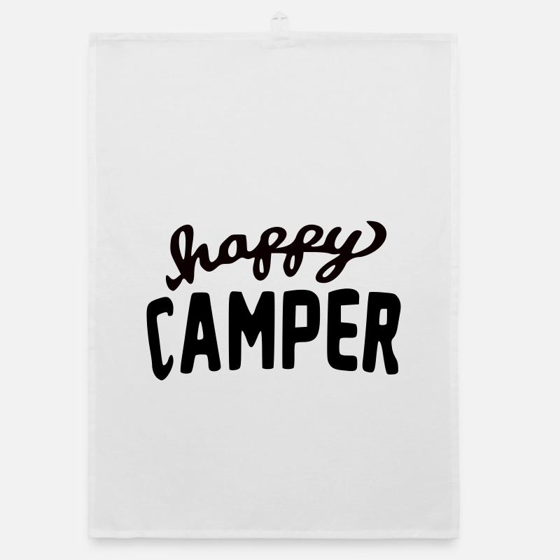 Ella Lopez "happy camper" - Organic Geschirrtuch - Weiß