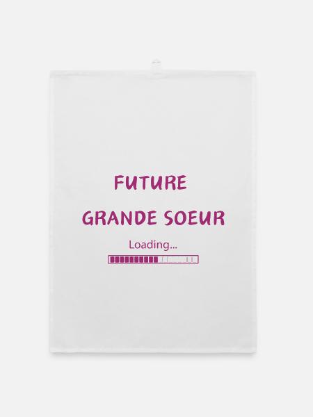 Future Grande Sœur Chargement - Torchon bio - blanc - Devant
