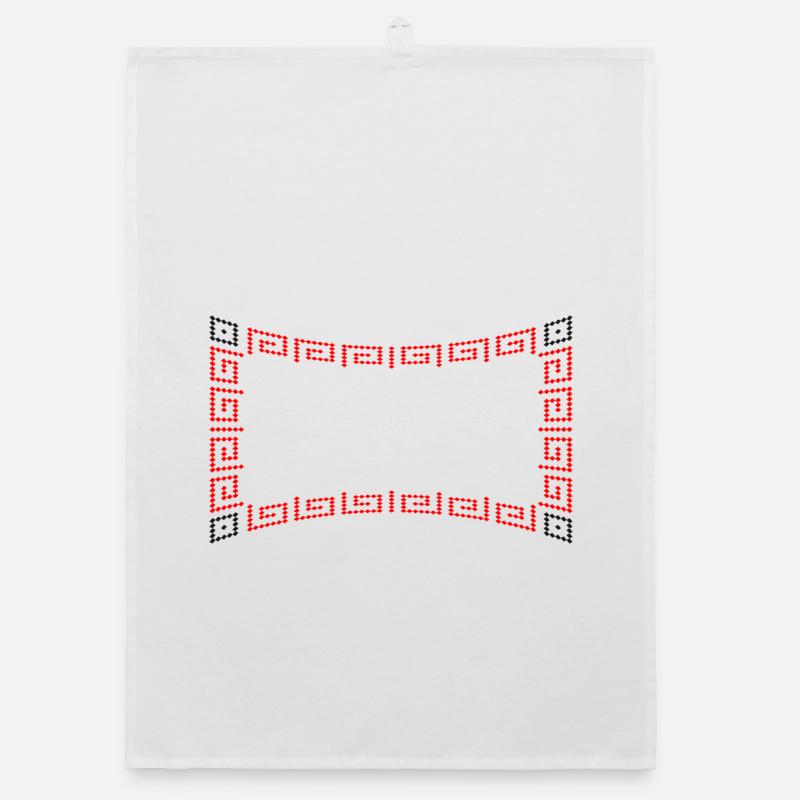 Rahmen Muster rot Organic Geschirrtuch