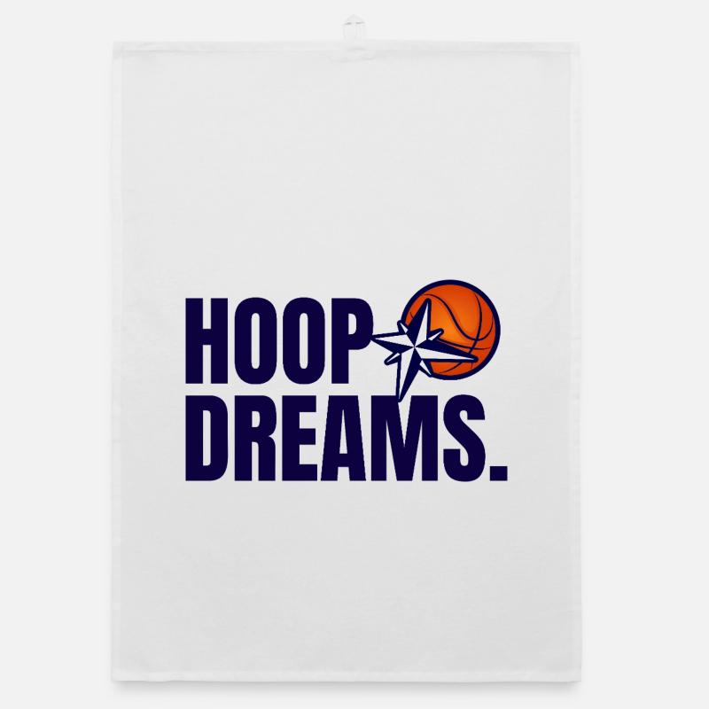 HoopDreams with logo navy blue Organic dish towel