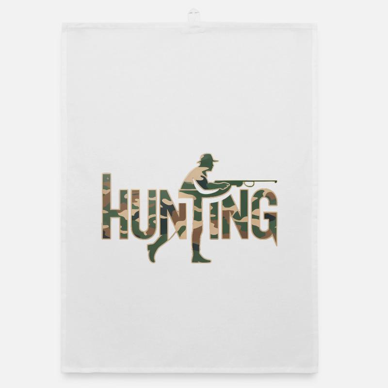 Chasse - Logo de chasseur de camouflage cool Torchon bio