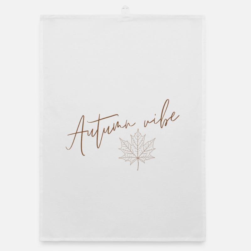 Autumn vibe - Maple Leaf on Autumn Background Organic dish towel