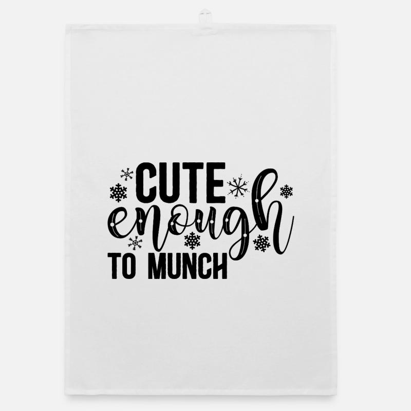 Assez mignon pour être grignoté – Design doux et ludique - Torchon bio - blanc