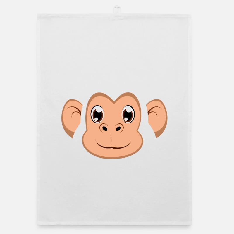Cute Cartoon Monkey Face Happy Chimp Costume Organic dish towel