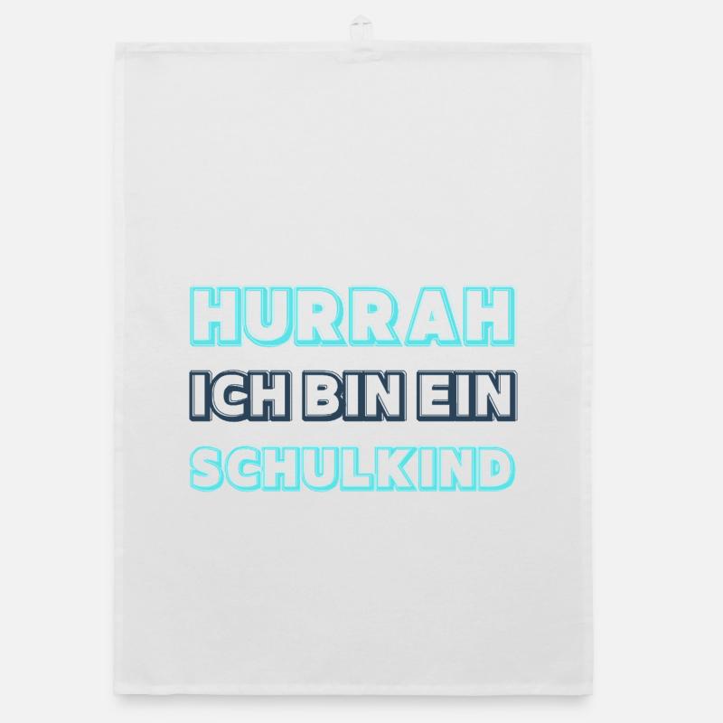 Hurra Schulkind Neon Blau Junge  Organic Geschirrtuch