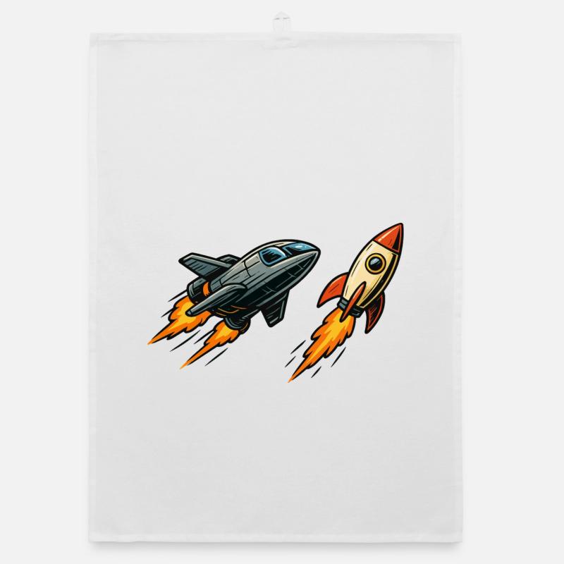 Rocket Sprint Cartoon Space Organic dish towel