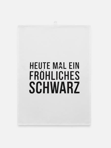 Today a cheerful black cool saying - Organic dish towel - white - Front