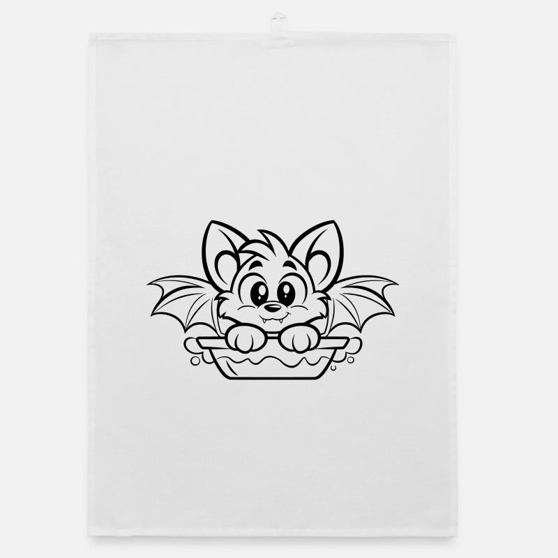 Une chauve-souris mignonne dans la baignoire Torchon bio