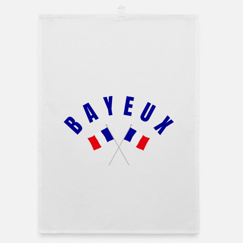 Drapeaux français croisés de Bayeux Emblèmes Torchon bio
