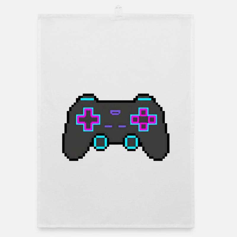 Autocollant Pixel Game Controller Retro 8 Bits Shirt Torchon bio