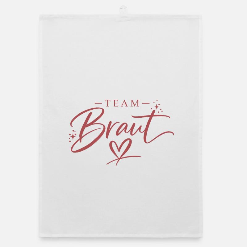 Team Bride Logo with Heart Font Organic dish towel