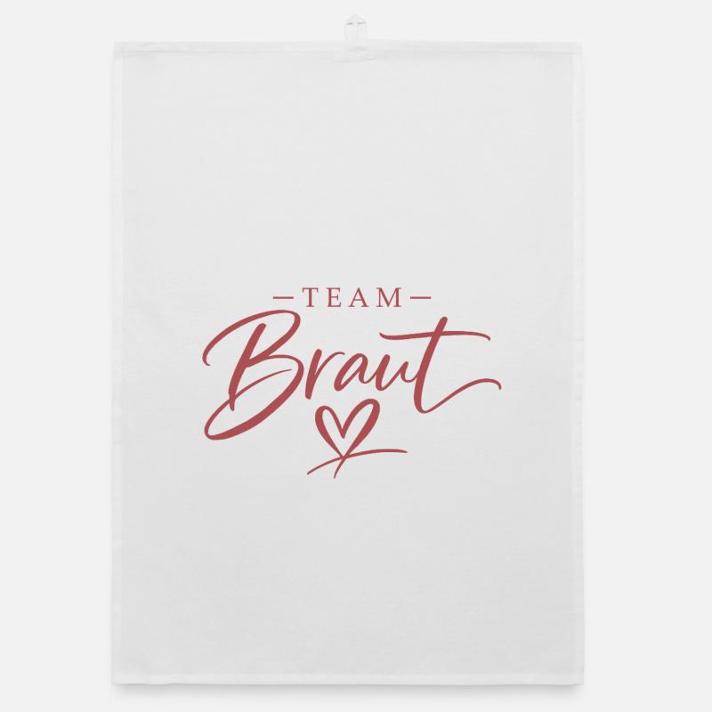 Team Braut Herz Script Organic Geschirrtuch