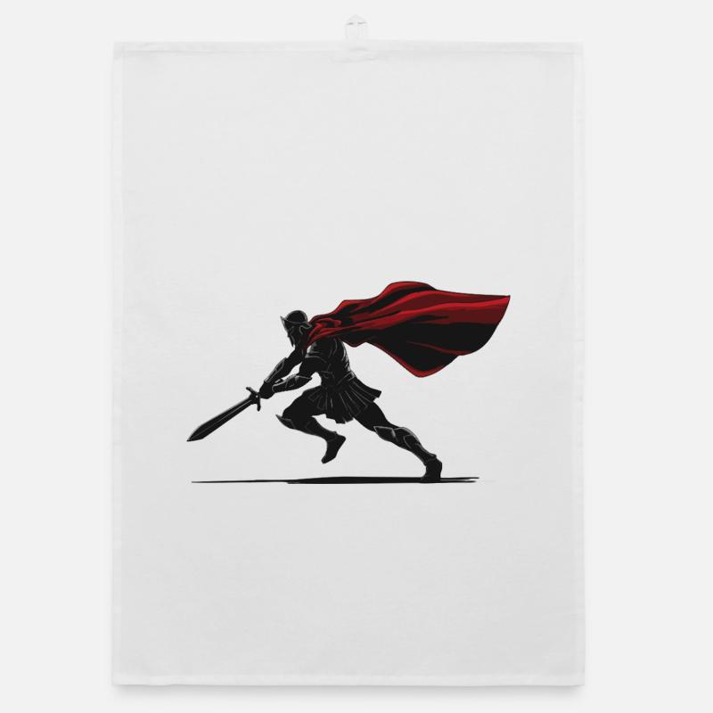 Spartan Warrior Shadow Sword Mascot Warrior Organic dish towel
