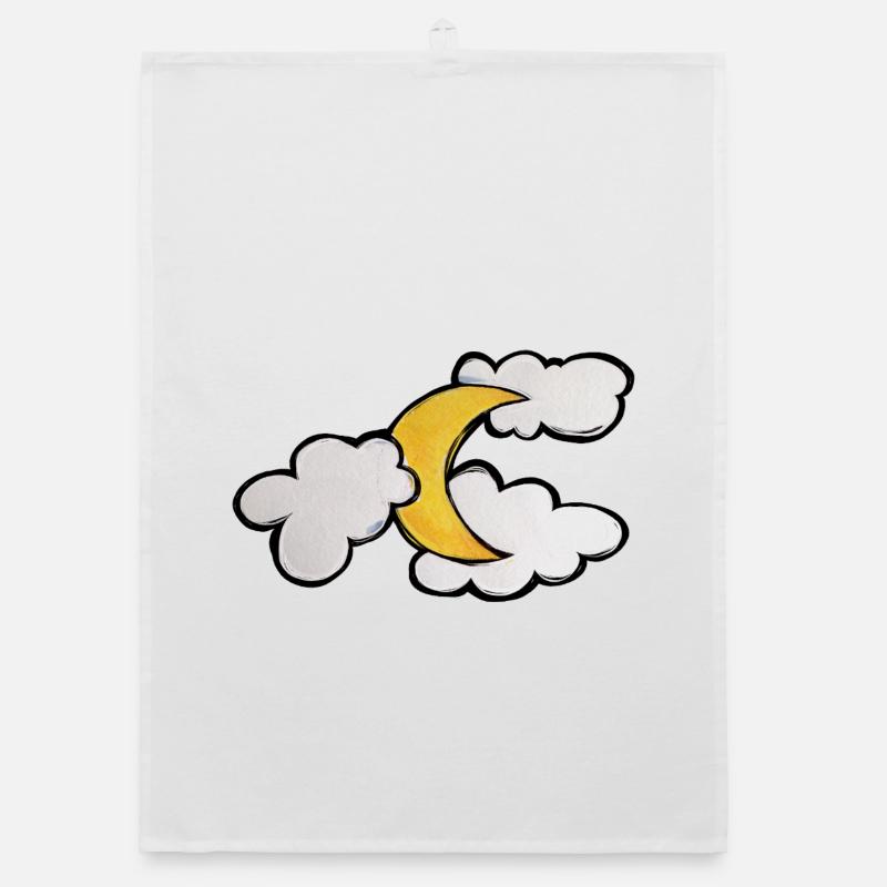 Moonlit Cloud Sketch Organic dish towel