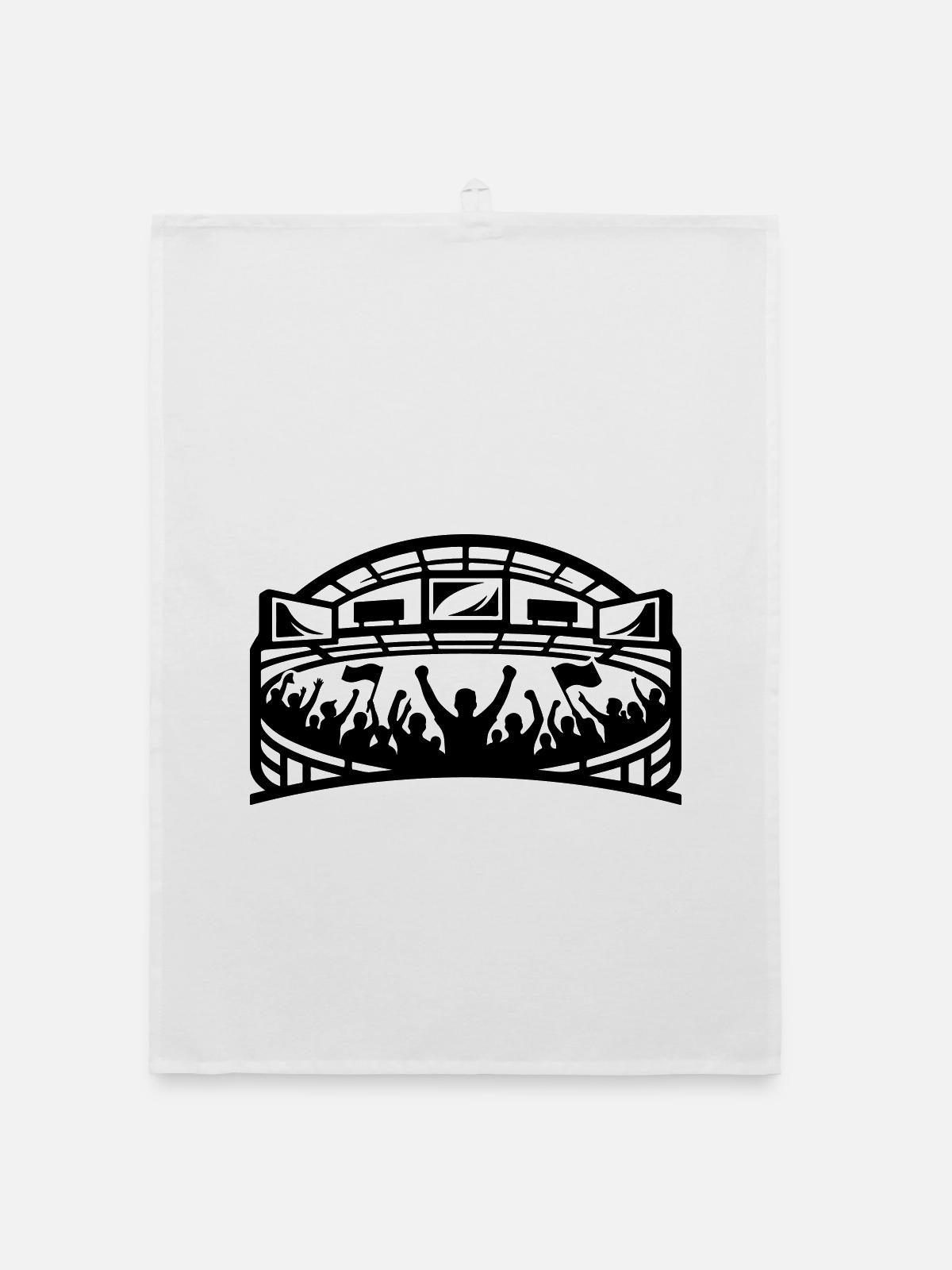 Stadium Fans Silhouette - Organic dish towel - white - Front