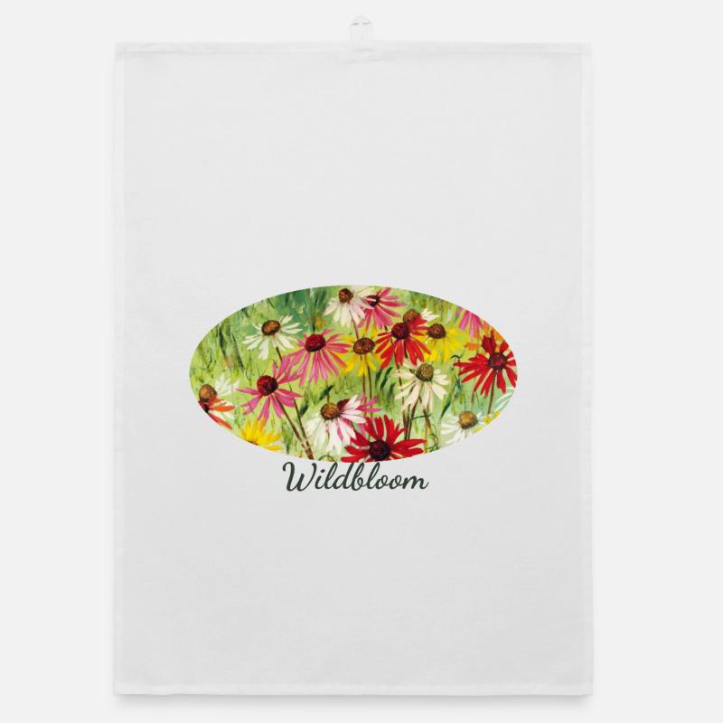 Wildblüte – Buntes Echinacea-Wiesenfragment Organic Geschirrtuch