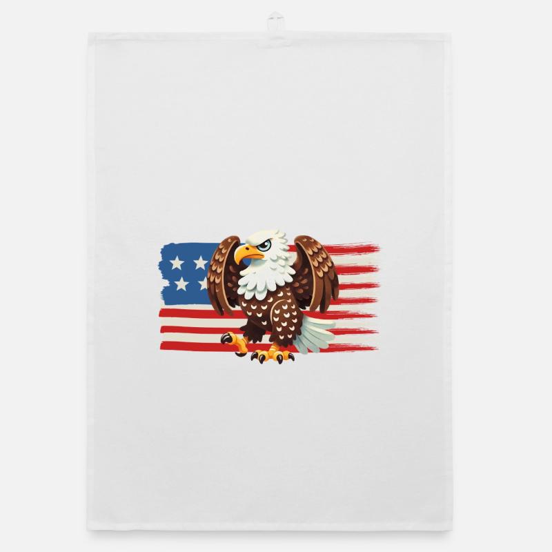 Eagle of Freedom over the U.S. Flag Organic dish towel