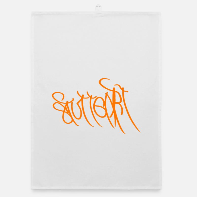 Graffiti Orange Handlettering Stuttgart Organic Geschirrtuch