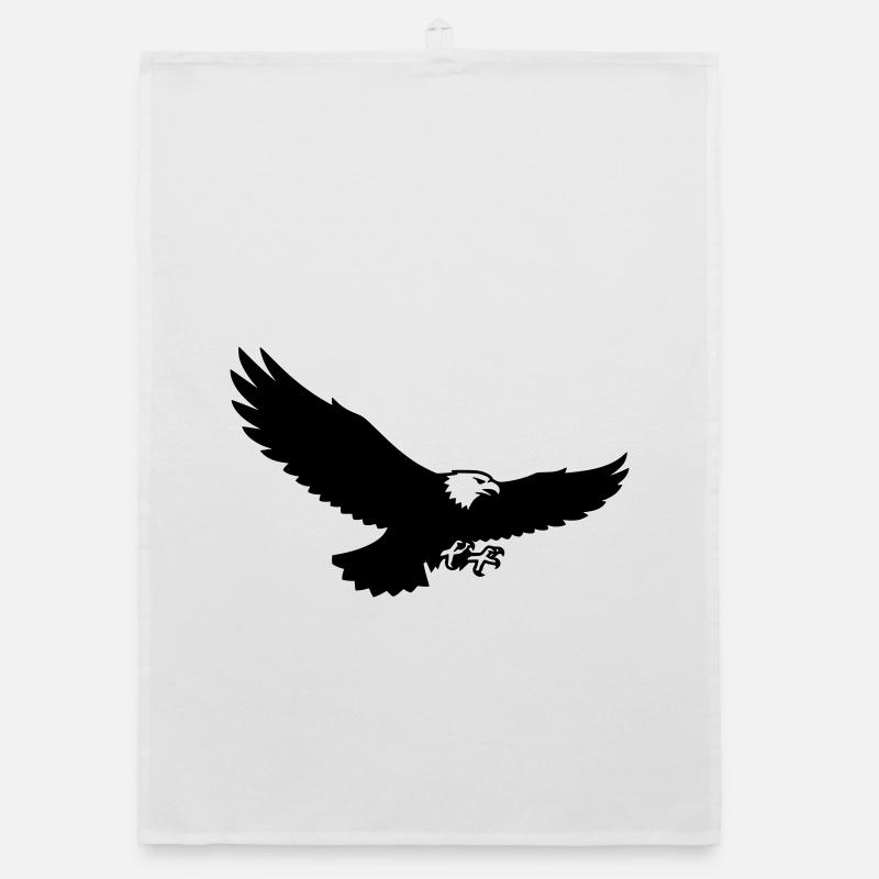 Adler Silhouette Raubvogel Logo Organic Geschirrtuch