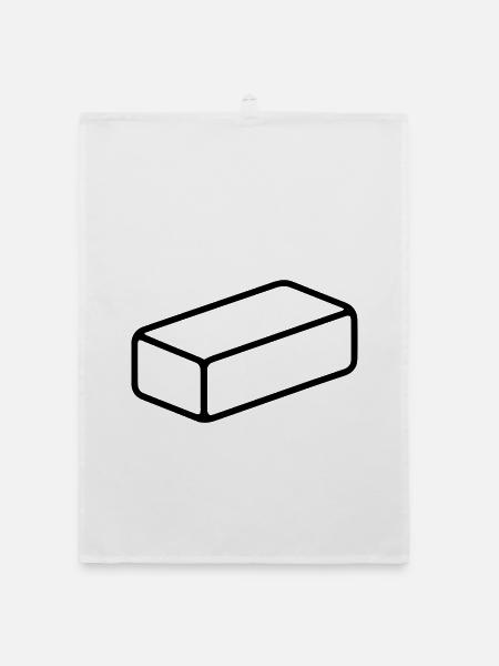brick - Organic dish towel - white - Front