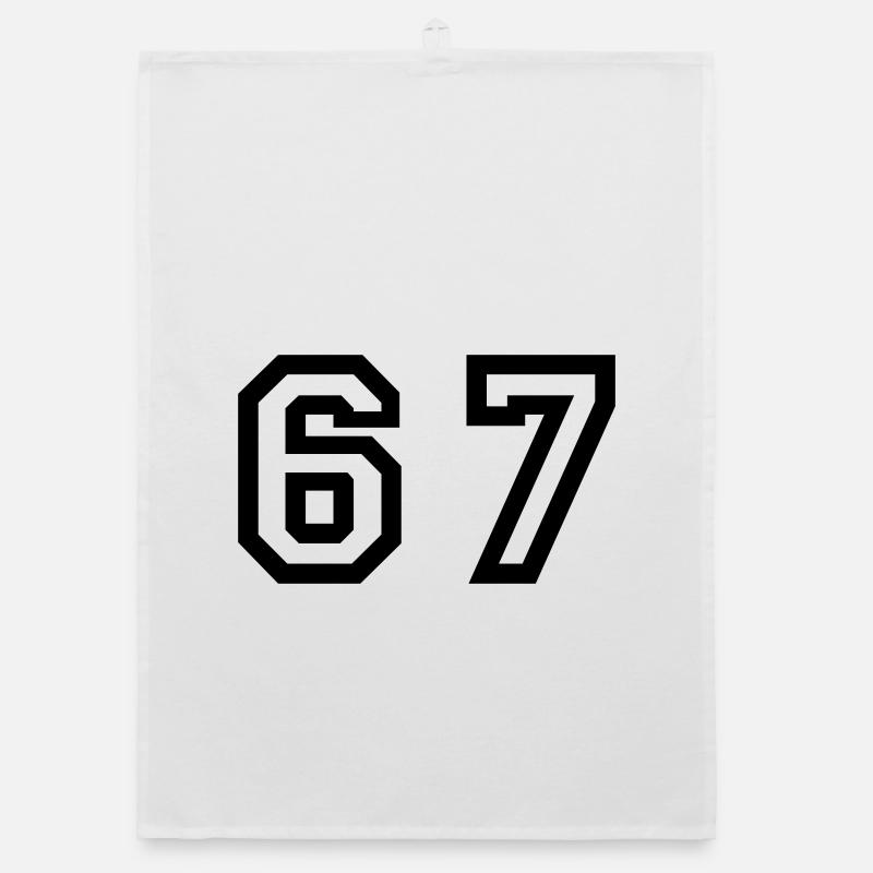 Number - 67 - Sixty Seven Organic dish towel