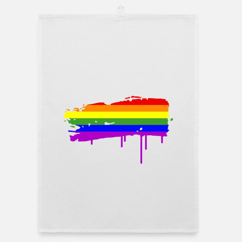 Rainbow Flag Graffiti Organic dish towel