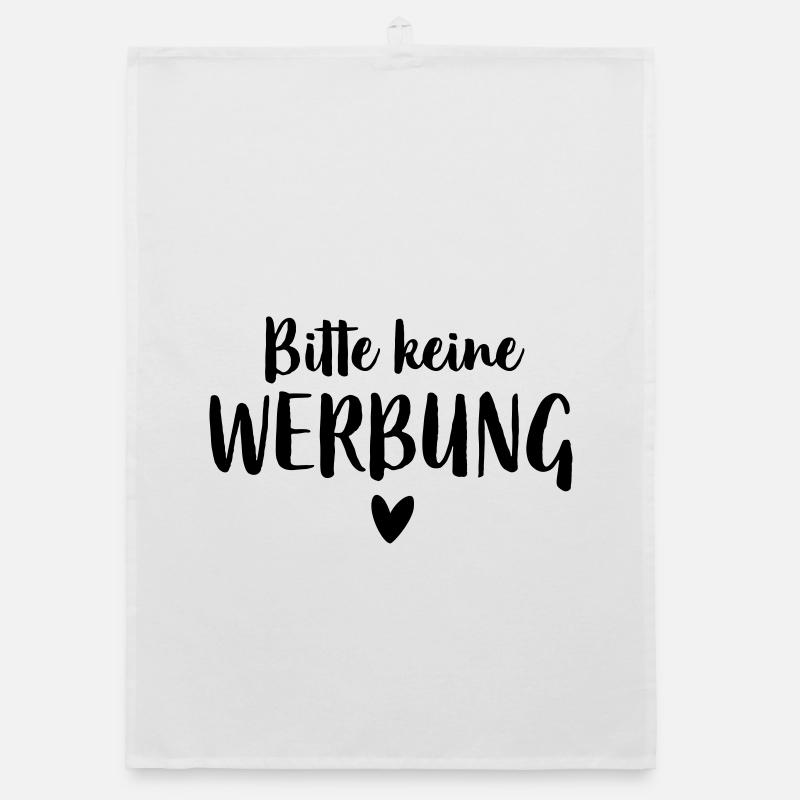 Bitte keine Werbung Herz Briefkasten - Organic Geschirrtuch - Weiß