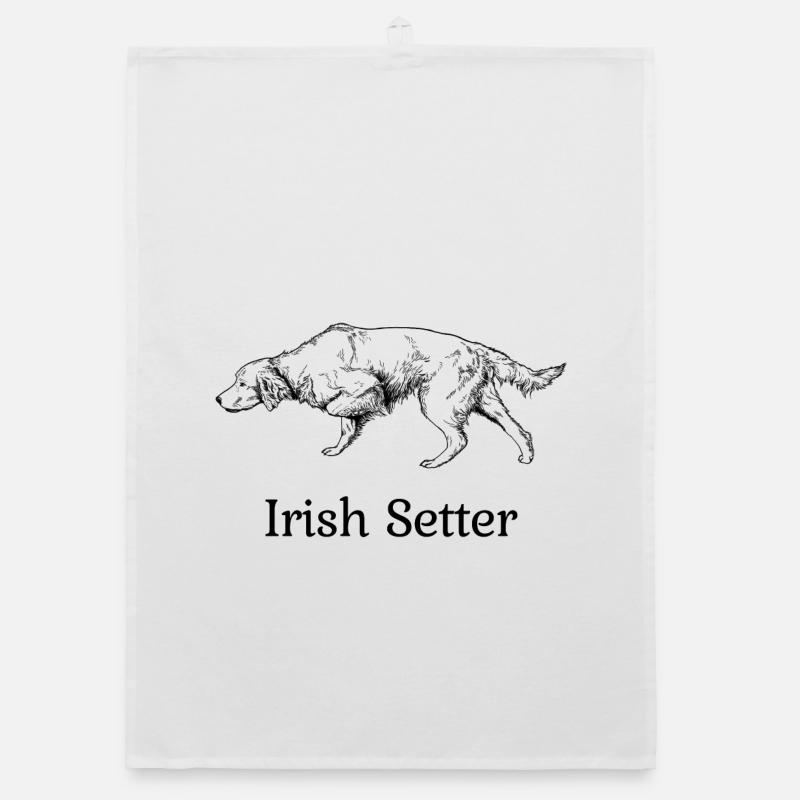 Irish Setter vorstehend - Organic Geschirrtuch - Weiß