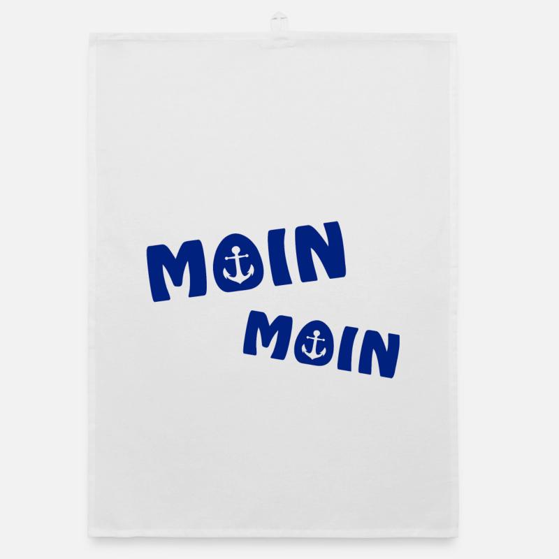 Moin Moin mit Anker - Organic Geschirrtuch - Weiß